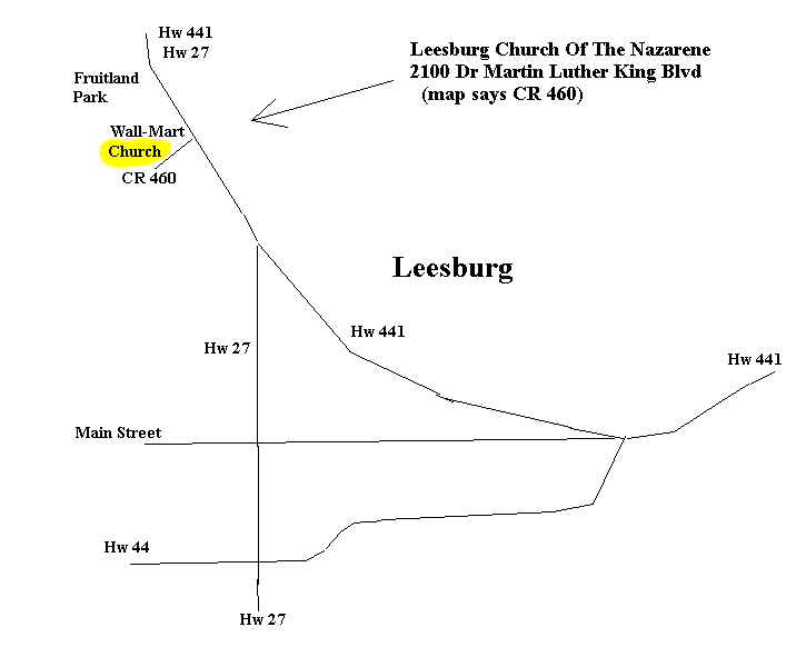 Leesburg Nazarene Map